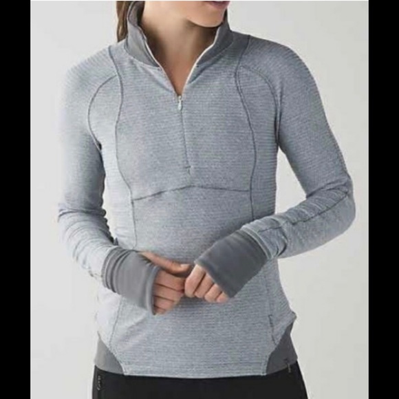 lululemon athletica Tops - Lululemon Runderful Half Zip Heather Slate Size 4